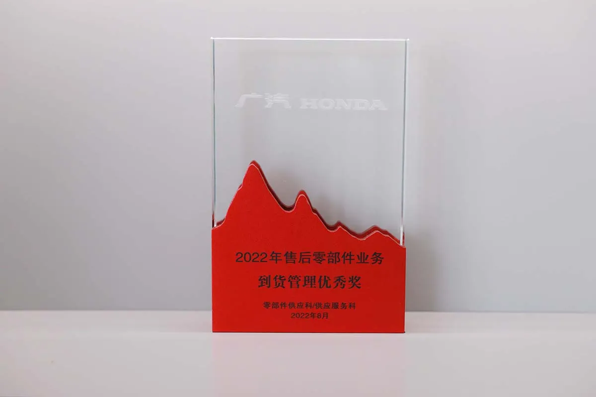 2022年年度 广汽本田 售后零部件业务到货管理优秀奖
